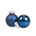 Mini bombki świąteczne szklane niebieskie kulki szklane Ø2,5cm 20szt