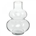 Floristik24 Wazon szklany okrągły wazon na kwiaty dekoracyjny wazon szkło bezbarwne Ø16cm W23cm