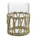 Floristik24 Szklany wazon szklany pleciony szklany stół do dekoracji stołu Ø8cm W12cm