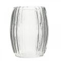 Floristik24 Szklany wazon z rowkami, latarnia z przezroczystego szkła W15cm Ø11,5cm