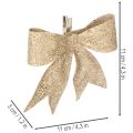 Kokarda brokatowa, kokarda dekoracyjna, złota z klipsem, 11cm, 4 sztuki | Floristik24.pl