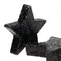 Floristik24 Gwiazdy brokatowe czarne 4-5cm 40szt.