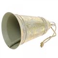 Floristik24 Dzwonek świąteczny do powieszenia, Adwent, złoty dzwonek, antyczny wygląd, Ø10,5cm W17cm