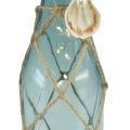 Floristik24 Szklana butelka jasnoniebieska micro LED Fairy Lights morska wys. 28cm 2szt