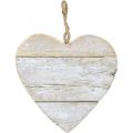 Serce z drewna, ozdobne serce do zawieszenia, dekoracja serduszka biała 24cm
