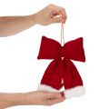 Dekoracyjna kokarda flanelowa z pluszowym wykończeniem do zawieszania, 25 cm | Floristik24.pl