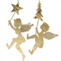 Floristik24 Zawieszka anioła złota, dekoracja świąteczna anioła H20/21.5cm 4szt