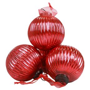 Bombki świąteczne szklane Bombki choinkowe czerwone Ø10cm 4szt