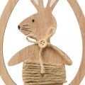 Floristik24 Zawieszka dekoracyjna drewniana Wielkanocna ozdoba królik w jajku 9×1,5×23cm 6szt