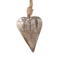 Floristik24 Dekoracja wisząca metalowe serca dekoracja serca srebrne 11cm 3szt