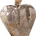 Floristik24 Dekoracja wisząca metalowe serca dekoracja serca srebrne 11cm 3szt