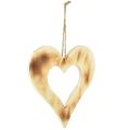 Floristik24 Dekoracyjne serca drewniane do zawieszenia serce wypalone w sercu 20cm 3szt