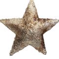 Dekoracja wisząca dekoracja gwiazda świąteczna metalowa srebrna 11cm 3szt