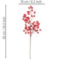 Sztuczna gałązka dzikiej róży z błyszczącymi owocami, 62 cm | Floristik24.pl
