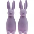 Floristik24 Deco Bunny Deco Easter Bunny Flokowany Liliowy Fioletowy W29,5cm 2szt