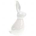 Floristik24 Dekoracyjny króliczek z białej masy perłowej wys. 22,5cm