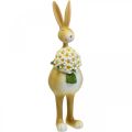 Floristik24 Zajączek z bukietem kwiatów, dekoracja wielkanocna, figura dekoracyjna króliczek wys.32cm