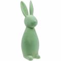 Floristik24 Zajączek do dekoracji wielkanocnych 47cm zielony flokowany zajączek wielkanocny figurka dekoracyjna Wielkanoc