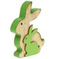 Floristik24 Dekoracyjny drewniany królik z dzieckiem 9cm w różnych kolorach 6szt