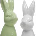 Floristik24 Królik ceramiczny biały, kremowy, zielony Easter Bunny Deco Figure H13cm 3szt