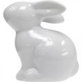 Floristik24 Zajączek dekoracyjny ceramiczny biały siedzący zajączek wys. 8,5 cm 4szt