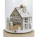 Floristik24 Domek podświetlany z dzwonkiem szklanym 27,5cm