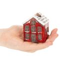 Świecznik ceramiczny, dekoracyjny domek ze śniegiem do dekoracji stołu, 7cm, 2 sztuki | Floristik24.pl