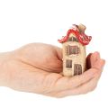 Zestaw ceramicznych dekoracji do domu Małe domki z czerwonym dachem 8 cm 2 szt. | Floristik24.pl