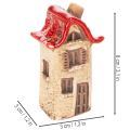 Zestaw ceramicznych dekoracji do domu Małe domki z czerwonym dachem 8 cm 2 szt. | Floristik24.pl