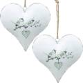 Floristik24 Dekohänger serce z motywem ptaków, dekoracja serca na Walentynki, metalowa zawieszka w kształcie serca 4szt.