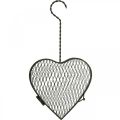 Floristik24 Metalowe serce, druciane serce, koszykowe serce Brązowe W16.5cm D31cm