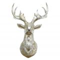 Floristik24 Głowa jelenia do dekoracji ścian złota, srebrna 22cm x 32cm
