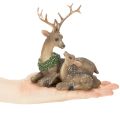 Figurka dekoracyjna rodziny jeleni ze śniegiem jako dekoracja zimowa, 17 cm | Floristik24.pl