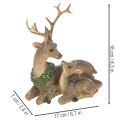 Figurka dekoracyjna rodziny jeleni ze śniegiem jako dekoracja zimowa, 17 cm | Floristik24.pl