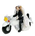 Floristik24 Figura ślubna panny młodej i pana młodego na motocyklu 9 cm