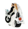 Floristik24 Figura ślubna panny młodej i pana młodego na motocyklu 9 cm