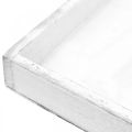 Floristik24 Taca dekoracyjna biała kwadratowa drewniana taca shabby chic 24,5 × 24,5 cm