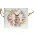 Floristik24 Doniczka dekoracyjna Shabby Wood White Bunny Planter 12×14×14cm
