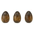 Floristik24 Jajka drewniane brązowe drewno mango Pisanki drewniane wys. 8cm 3szt