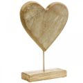 Drewniane serce serce na patyku deco serce drewno naturalne 25,5cm wys.33cm
