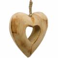 Floristik24 Ozdobna zawieszka serce, drewniane serce, walentynki, drewniana zawieszka, dekoracja ślubna 6szt
