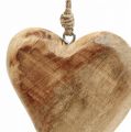 Floristik24 Drewniane serce, zawieszka serce z drewna mango 9×9cm 4szt