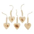 Floristik24 Drewniany wieszak dekoracyjny serca drewniane ozdobne serca spalone 8cm 6szt