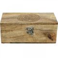 Floristik24 Drewniane pudełko z pokrywką Pudełko na biżuterię Drewniane pudełko 21,5 × 11 × 8,5 cm