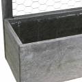 Floristik24 Planter Box Wood with Tin Roof and Rabbit Wire Washed Grey 38×13,5cm H34cm