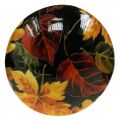 Floristik24 Drewniany grzyb Deco Kolorowe Liście Jesień Dekoracja czarna, kolorowa Ø13cm H19cm