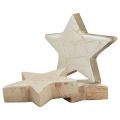 Floristik24 Gwiazdy drewniane gwiazdki dekoracyjne białe złoto crackle drewno Ø5cm 8szt