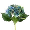 Floristik24 Sztuczny kwiat hortensji, niebiesko-zielony, dekoracyjny, pojedynczy pęd, 53 cm