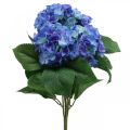 Floristik24 Hortensja Sztuczny kwiat Niebieski jedwabny bukiet kwiatów 42 cm