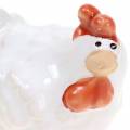 Floristik24 Deco Kurczak Biały, Figurka Ceramiczna, Dekoracja Wielkanocna 2szt.